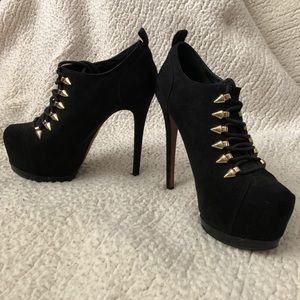 Black Suede Platform Booties